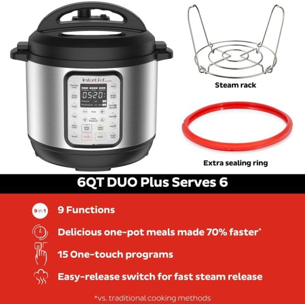 Instant Pot 112-0156-01 Duo 6, 6QT, Stainless Plus - Image 2