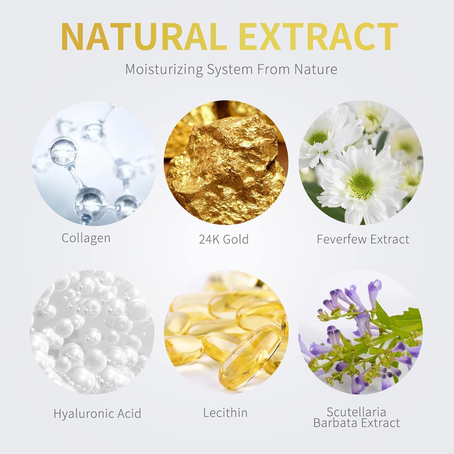 Under Eye Patches - 60 Pcs - 24K Gold Eye Mask- Puffy Eyes & Dark Circles Treatments,Reduce Under Eye Bags and Smooth Wrinkles,Eye Skin Care Pads With Collagen,Hyaluronic Acid & Castor Oil - Image 4